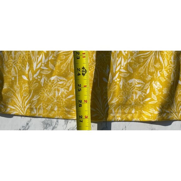 Style & Co Womens 1X Yellow Floral Print Essential Elbow Sleeve Tee Shirt - Picture 4 of 7
